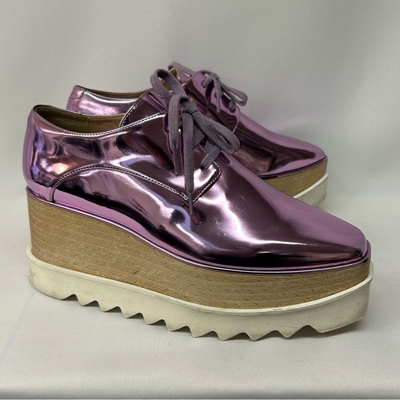 Stella McCartney Elyse Metallic Pink Platform Size 8 / 38 - Picture 3 of 15